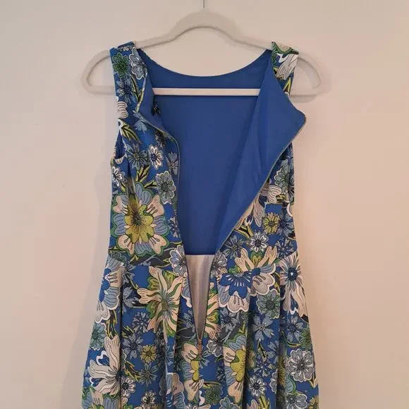 Roz & Ali Floral Dress Size 8 Sleeveless Cottage Romantic Midi 70s Boho - Picture 5 of 9